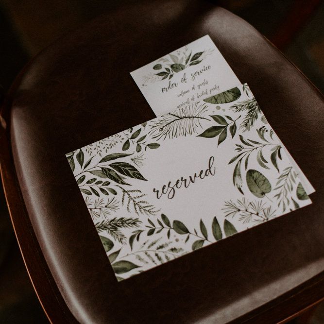 Foliage Motif Wedding Stationery  // Images By Grace Elizabeth Photo And Film