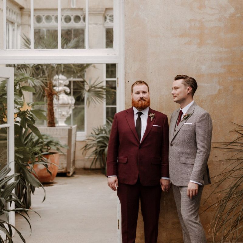 Same sex couple portrait at Syon Park