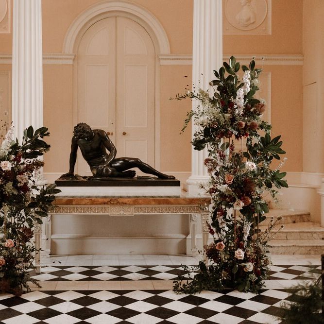 Wedding ceremony altar flowers at Syon Park wedding