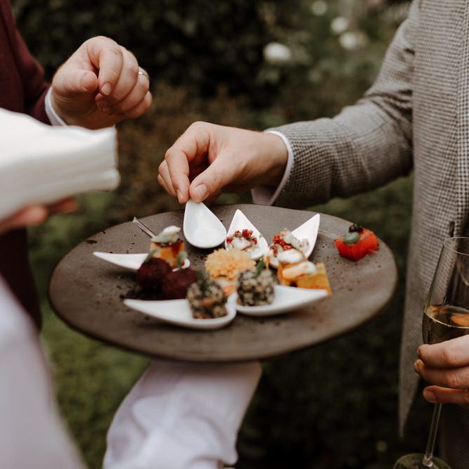 Wedding canapés at Syon Park