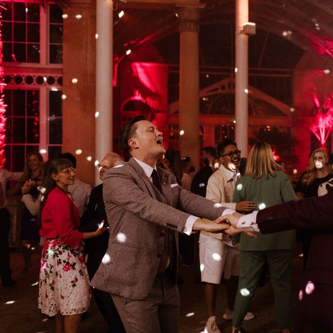 Groom and groom first dance at Syon Park wedding