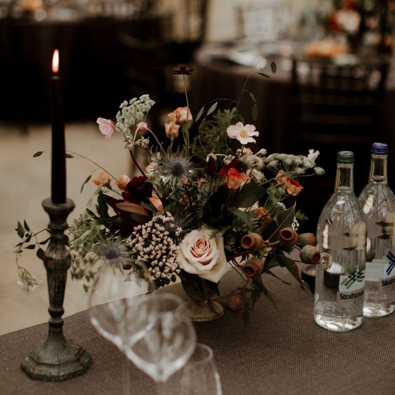 Autumnal flower arrangement by Grace &amp; Thorn