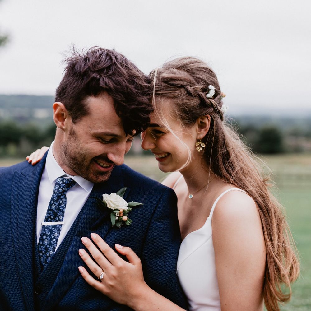 Intimate bride and groom portrait at 2020 wedding