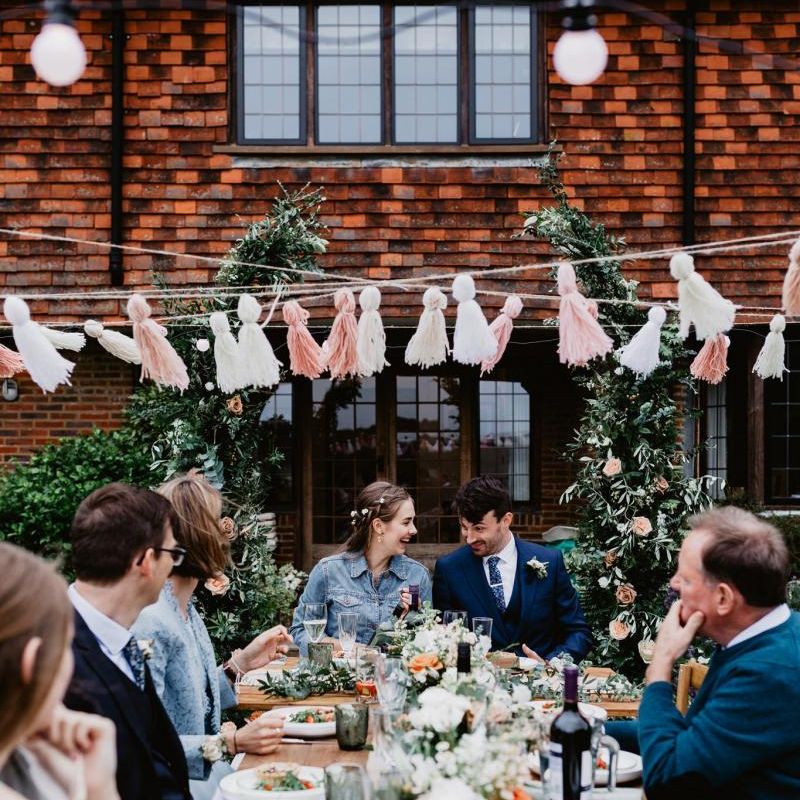 Intimate garden party reception