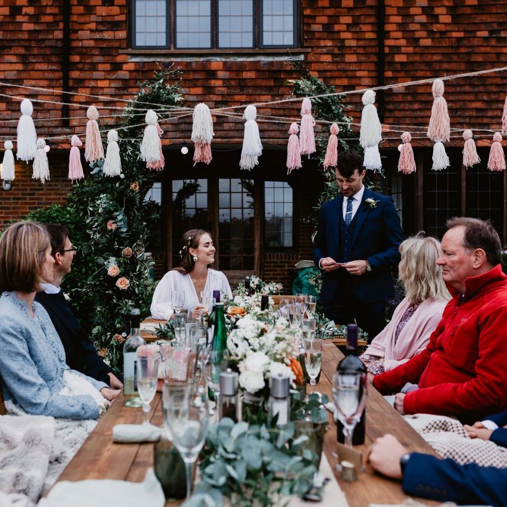 Grooms speech at socially distance 2020 wedding