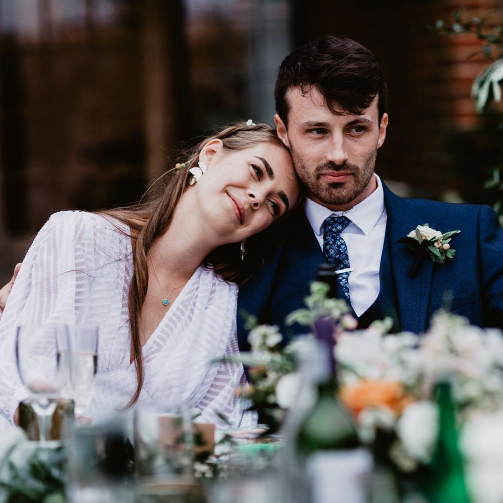 Tender moment captured by Benjamin Stuart Wheeler at socially distanced 2020 wedding