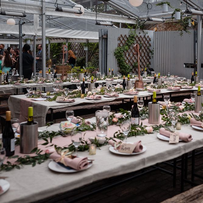 Pink Table Runner and Napkins for a Romantic Reception at Peckham Springs in London