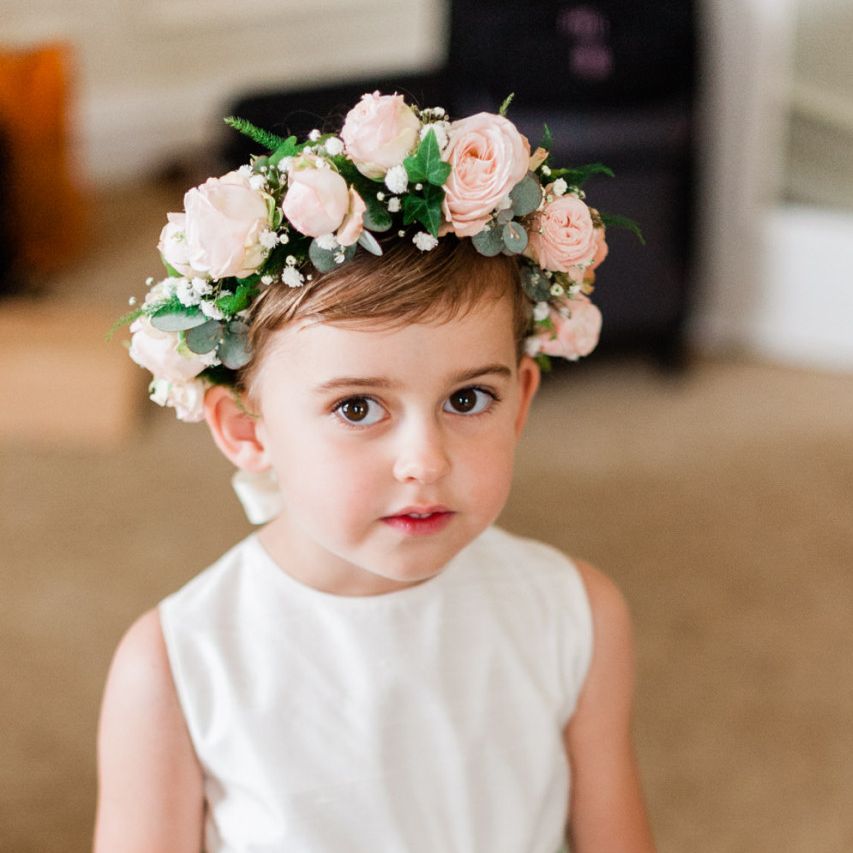 Flower girl in flower crown