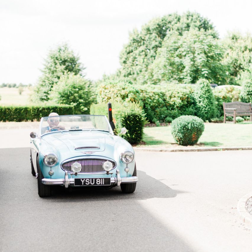 Vintage wedding car for Four Seasons Hampshire wedding