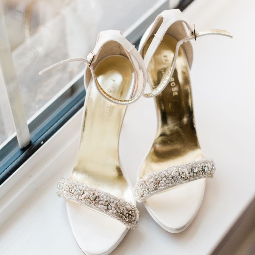 Embellished wedding shoes for Four Seasons Hampshire wedding