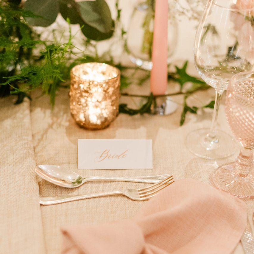 Pink wedding table decor at Four Seasons Hampshire