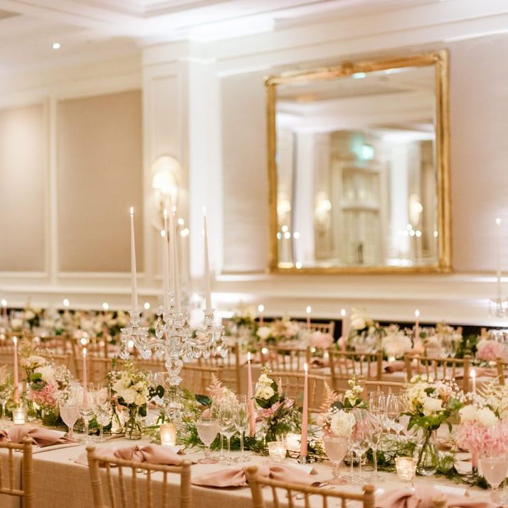 Wedding table set up at Four Seasons Hampshire