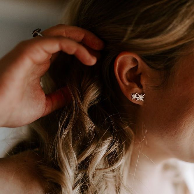 Bridal star earrings