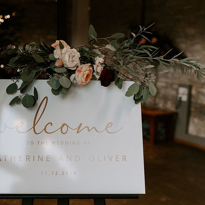Welcome wedding sign and unplugged wedding sign