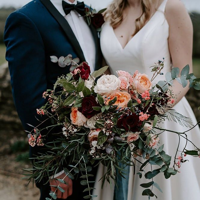 Large seasonal wedding bouquet for Winter wedding