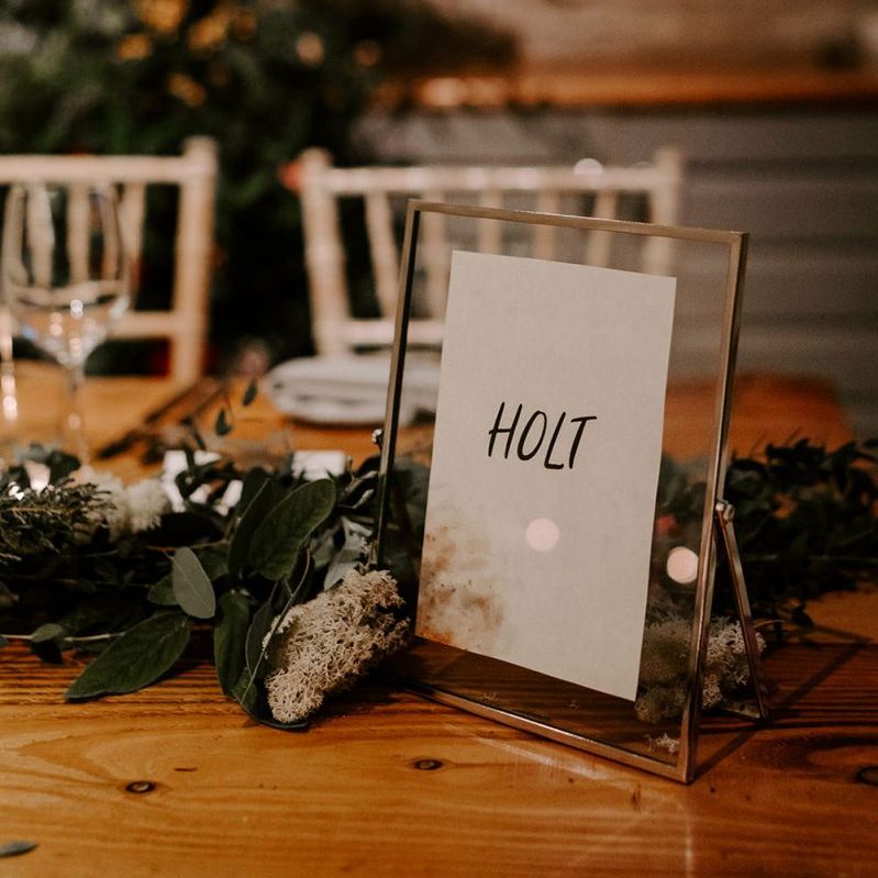 Wedding table names in photo frames