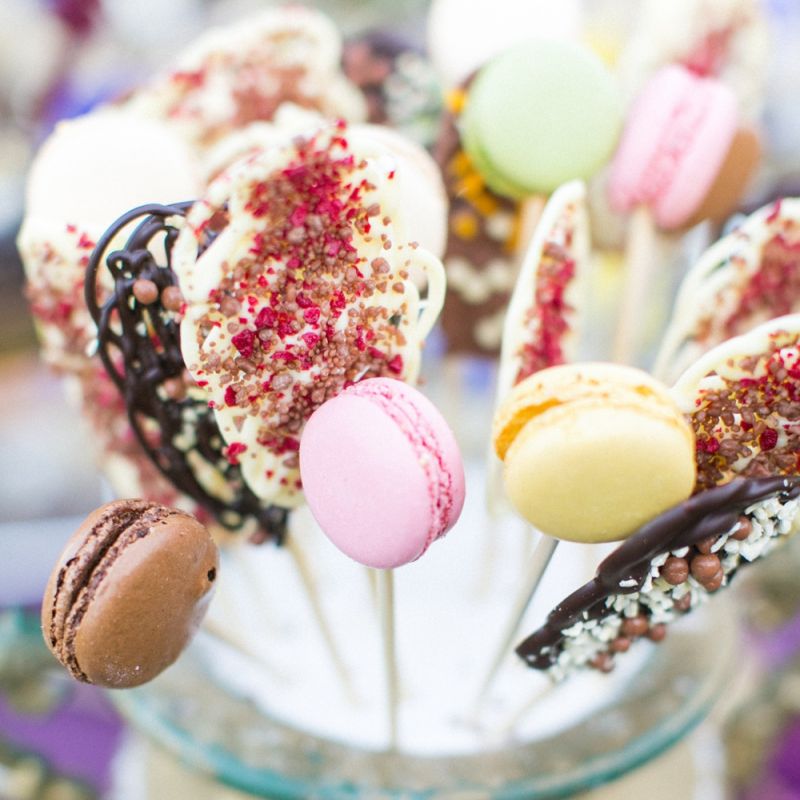Macaroons &amp; Chocolate Pops on a Stick