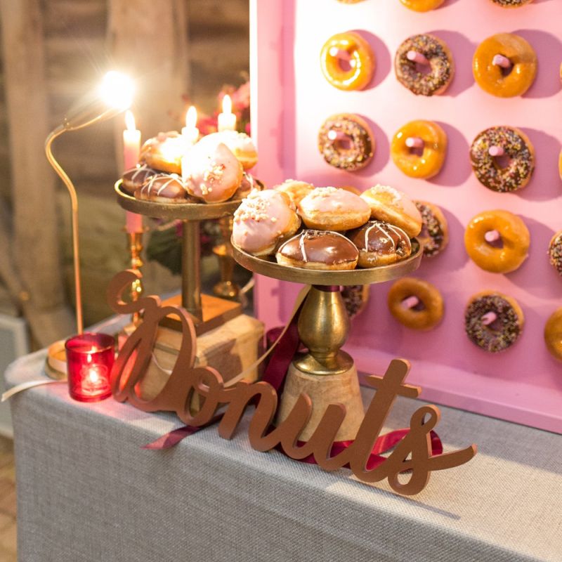 Pink Doughnut Wall with Gold Donut Sign