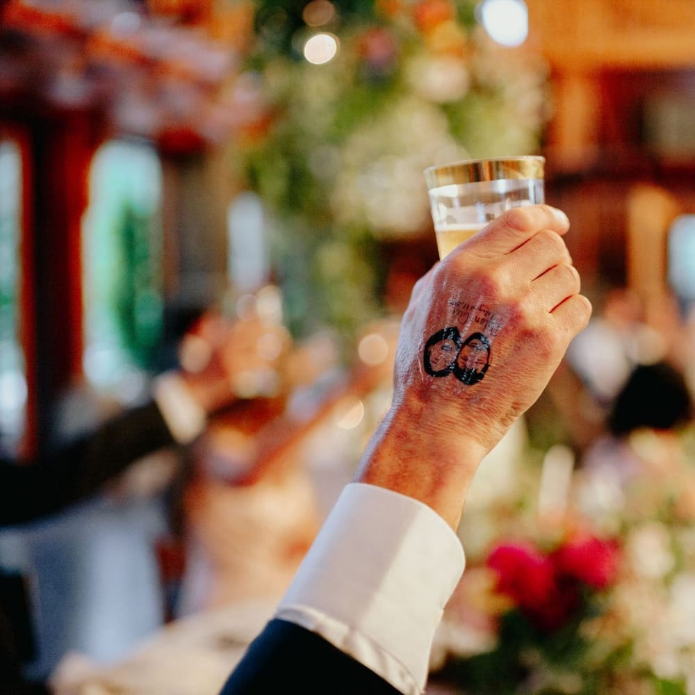 Personalised bride and groom tattoo transfer