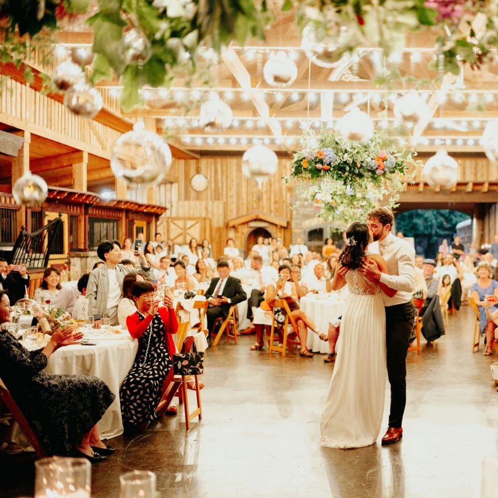 Bride and groom first dance at Mystique Ranch, USA