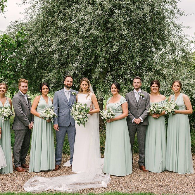 Light Grey and Green Bridal Party Fashion