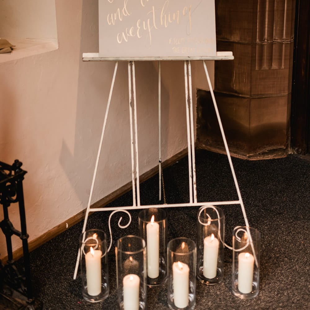 Grey &amp; Gold Calligraphy Wedding Sign | Grey, Green, White &amp; Gold Black Tie, Marquee Wedding at Tullyveery House N. Ireland with Decor &amp; Styling by Mood Events | The Lou's Photography | Soul &amp; Rise Film