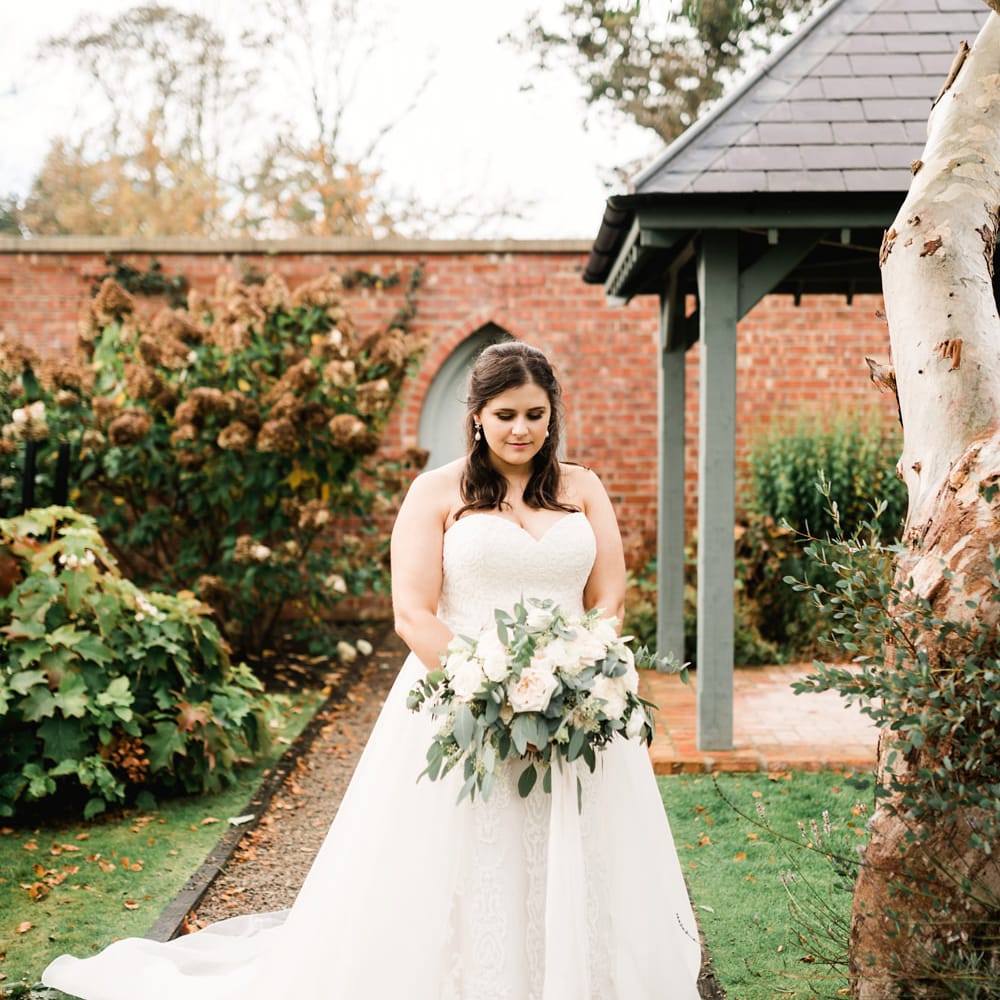 Bride in Badgley Mischka  Lace Bridal Gown | Elegant Grey, Green, White &amp; Gold Black Tie, Marquee Wedding at Tullyveery House N. Ireland with Decor &amp; Styling by Mood Events | The Lou's Photography | Soul &amp; Rise Film