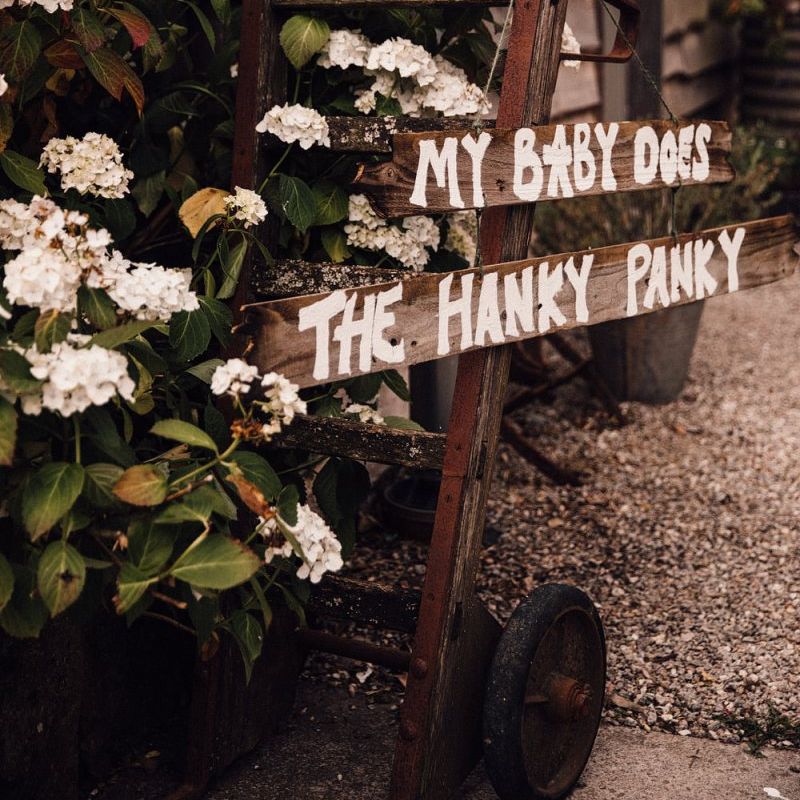 Quotes on wedding signs at Nancarrow Farm