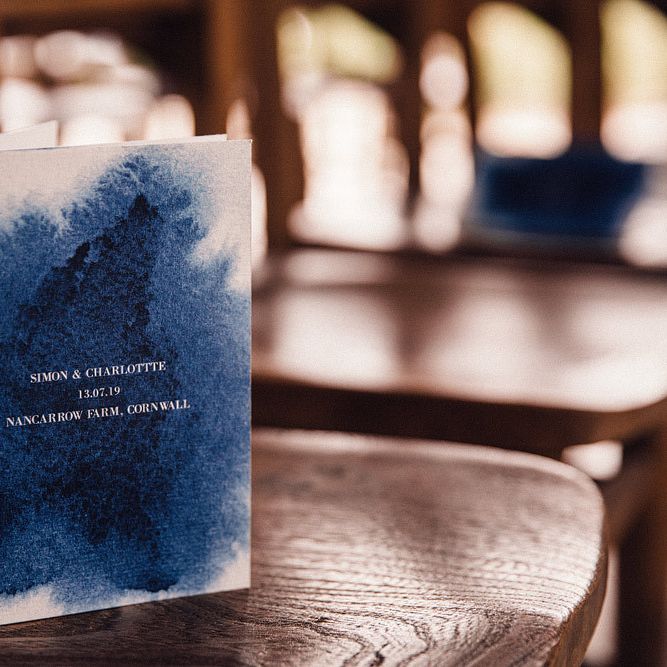 Order of the day wedding stationery