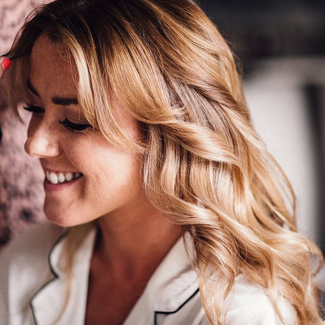 Bridal preparations at Nancarrow Farm wedding