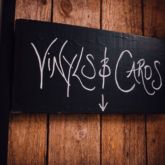 Rustic wedding card sign