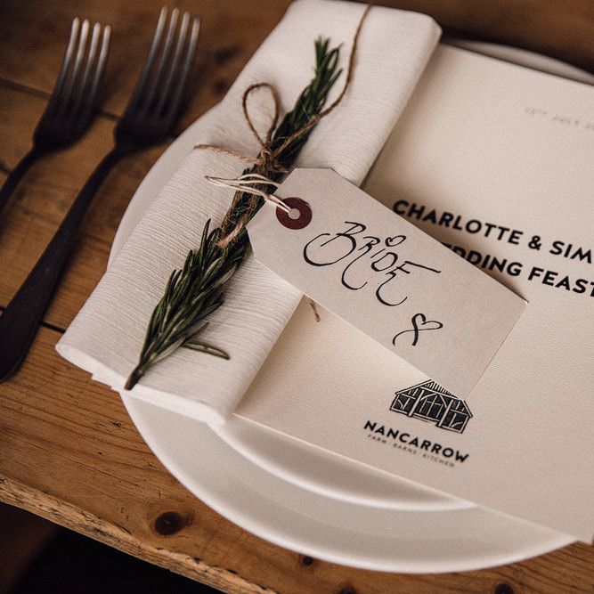 Table place setting at Nancarrow Farm