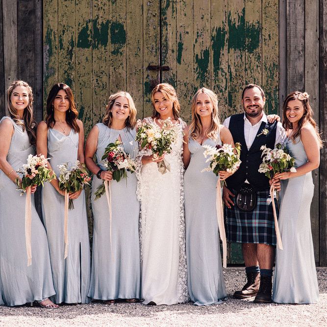 Sky blue bridesmaid dresses