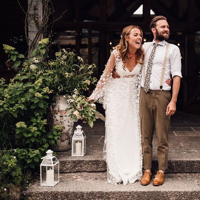 Bride and groom at Nancarrow farm wedding