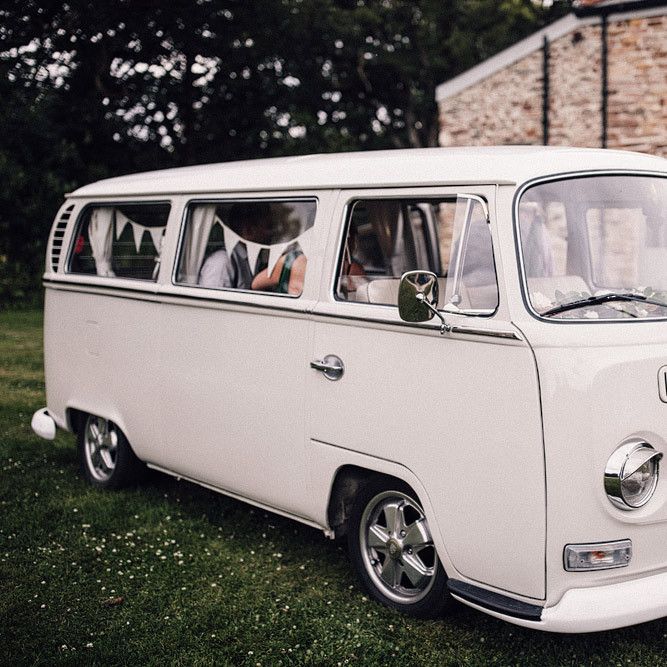 VW wedding car at Nancarrow Farm