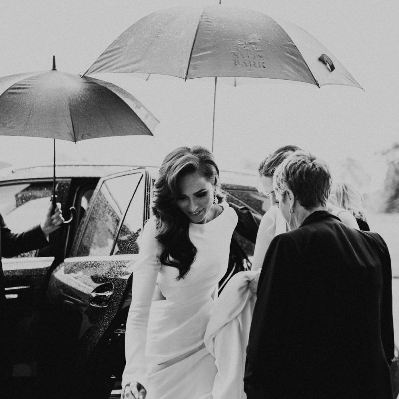 Bride Getting Out of The Wedding Car