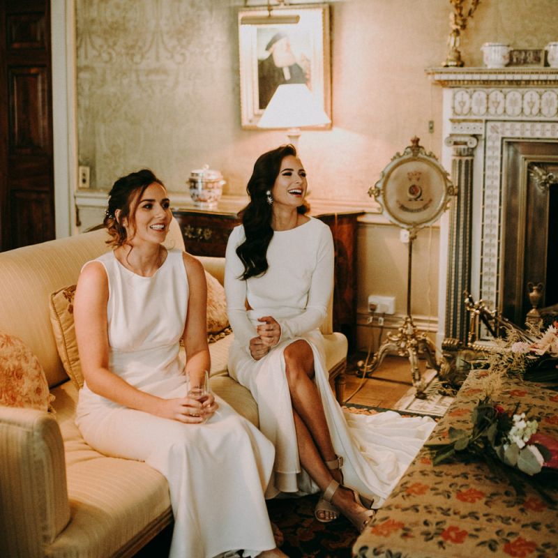 Bride and Bridesmaids Before the Wedding Ceremony