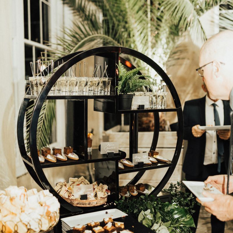 Elegant Wedding Dessert Table with Bitesized Treats
