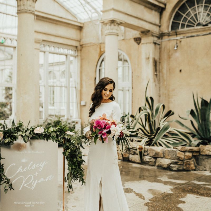 Beautiful Bride with Finger Waves and Homemade Wedding Dress