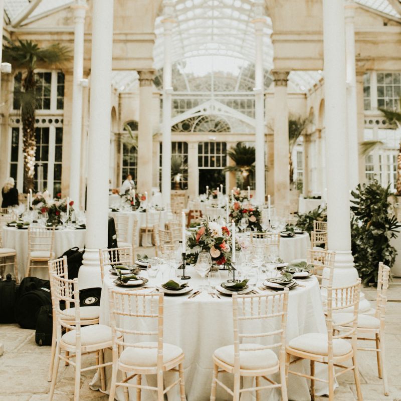Syon Park Orangery Wedding Reception Decor