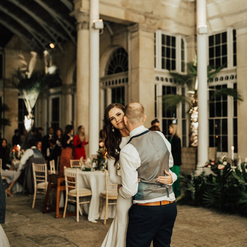 Bride and Groom Having Their First Dance