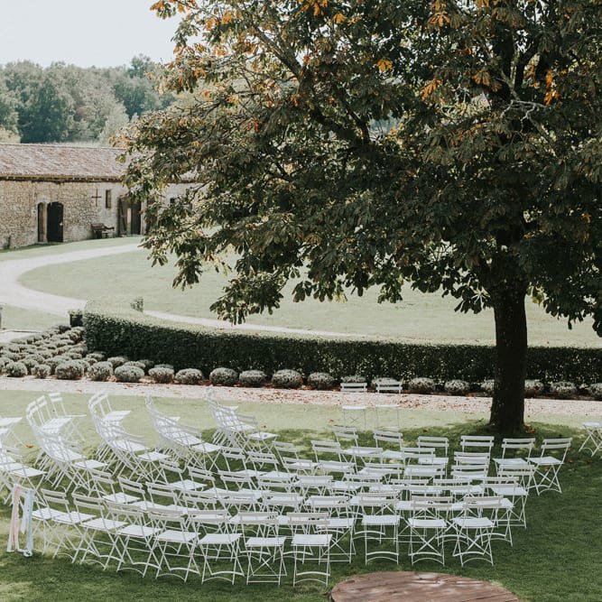 Outdoor Wedding Ceremony At Chateau Rigaud Bordeaux