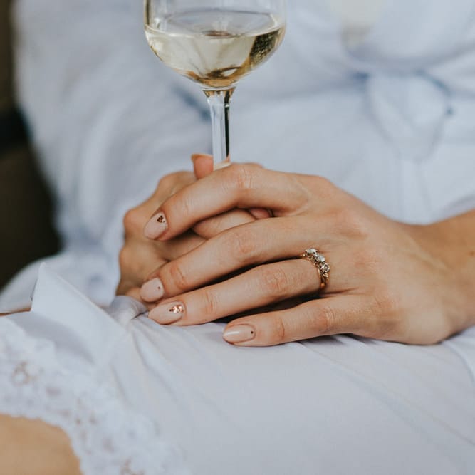 Pale Pink Manicure For Wedding