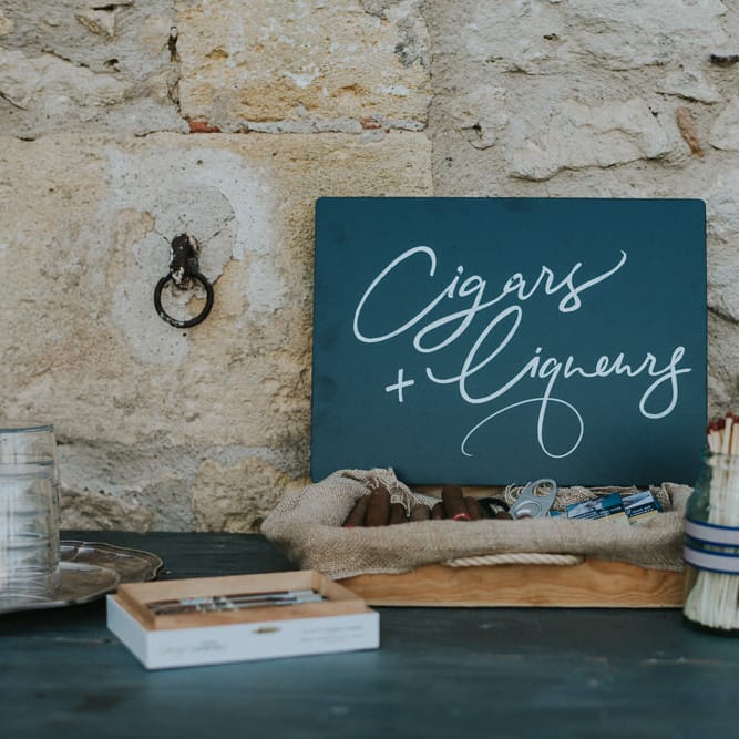 Cigar And Liquor Bar For Wedding