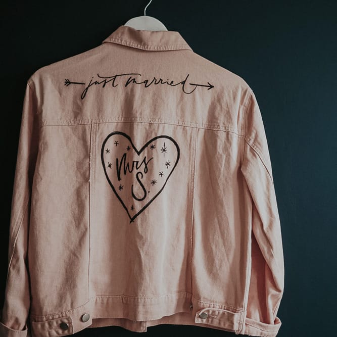 Peach 'Mrs S' Jacket For Bride