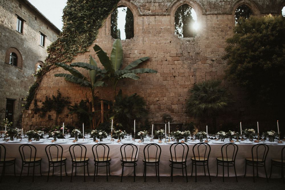 Intimate Italian Castle Wedding with Prosecco Tower