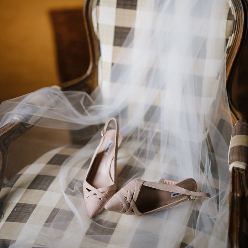 Wedding Shoes and Bridal Veil