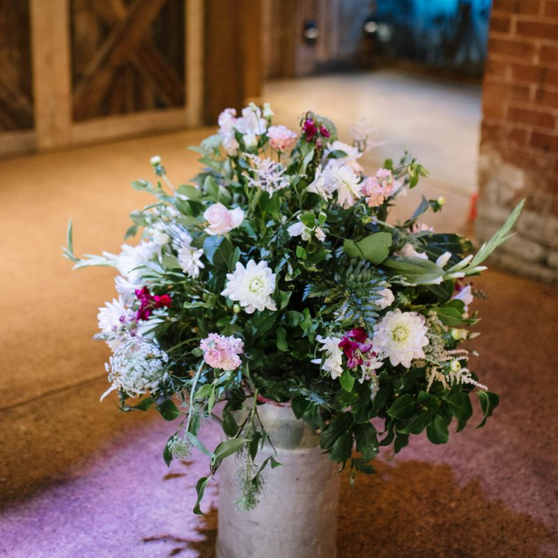 Milk Churn Filled with Wedding Flowers