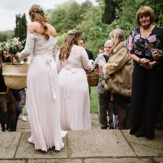 Bridesmaid in Pink Lace and Pleat Dress from Coast