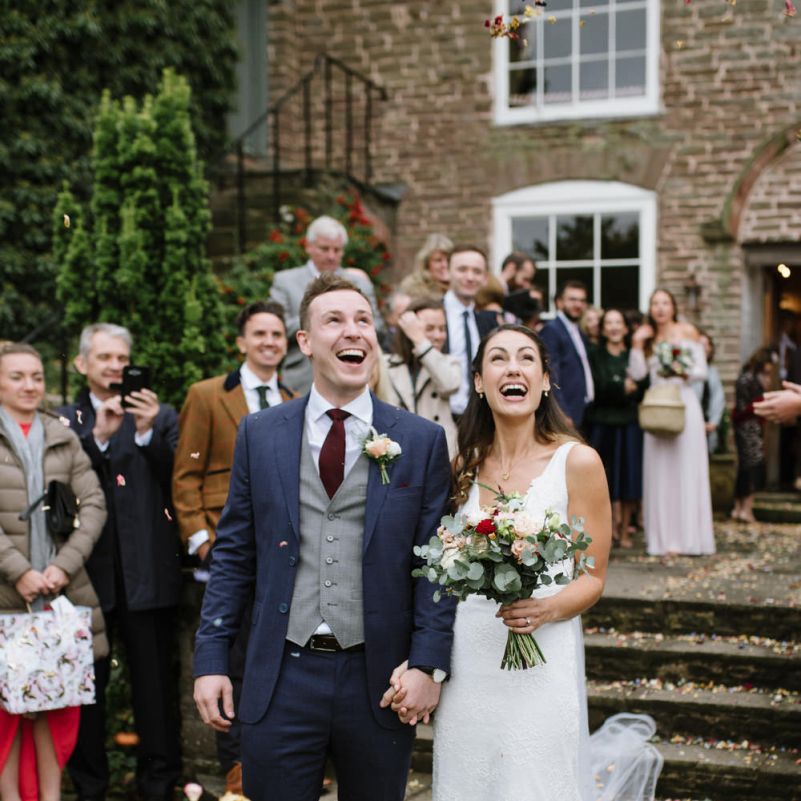 Bride and Groom Confetti Moment